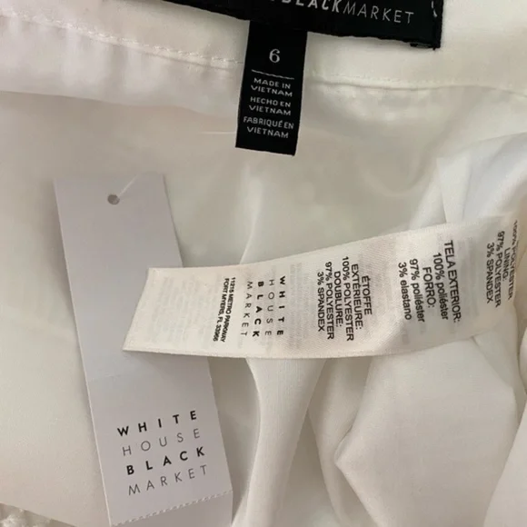 WHBM size 6 white fringe 2 piece skirt top set - Picture 13 of 14